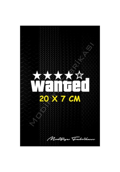 Wanted Sticker Folyo - Beyaz - 20 X 7 Cm