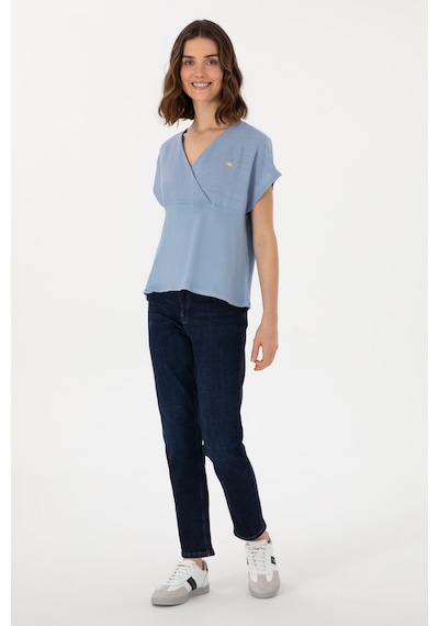 U.S. Polo Assn. Kadın Mavi V Yaka Tişört 50300784-VR036