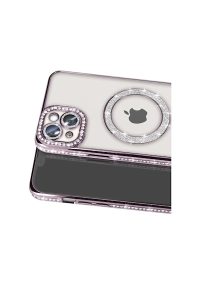 Apple İphone Uyumlu 15 Kılıf Joke Simli Magneticsafe Kılıf - Derin Mor Çok Renkli