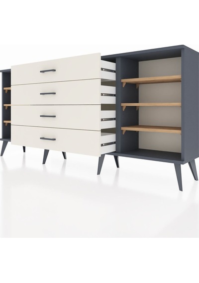 Arges Konsol 6 Raflı 4 Çekmeceli 176x30x83 Antrasit-çam/aytaşı Çam/aytaşı Arges Konsol 6 Raflı 4 Çekmeceli 176x30x83 Antrasit-çam/aytaşı Çam/aytaşı