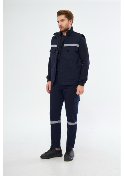7/7 Gabardin Yelek İçi Polarlı Lacivert