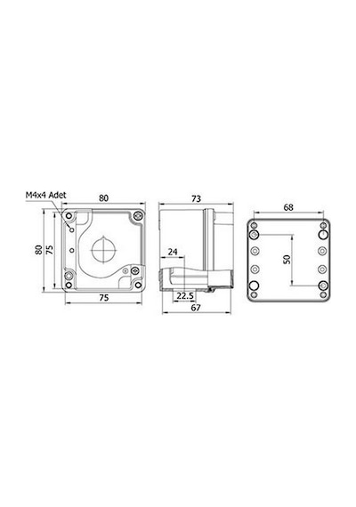 METE ENERJİ 402600 80X80X73 Buton Kutusu 1 Li