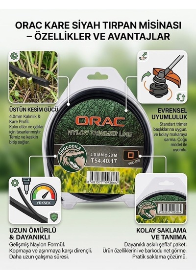 Lexroo Orac Kare Siyah Misinası 4.0 Mm X 28 Mt