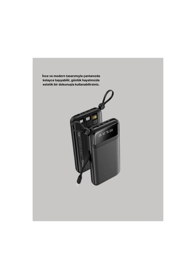 Çoklu Güvenlik Korumalı 20.000 Mah Powerbank Fener Özellikli Çok Rnekli