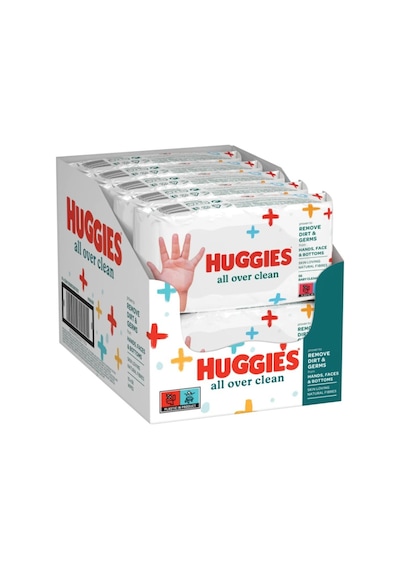 Huggies All Over Clean Bebek ve Çocuk Islak Mendili 10x56 Yaprak 100'lü Set