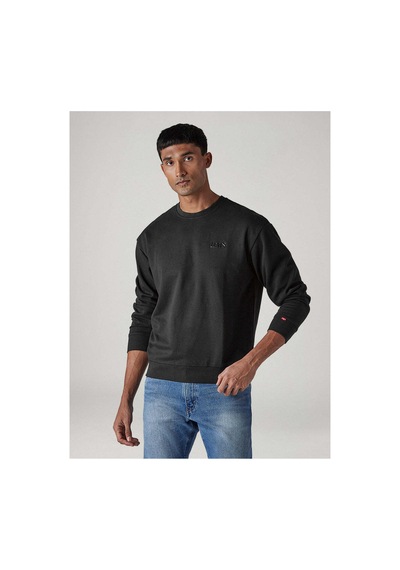 Levi's Relaxed Erkek Bisiklet Yaka Logolu Siyah Sweatshirt - A8398-0098