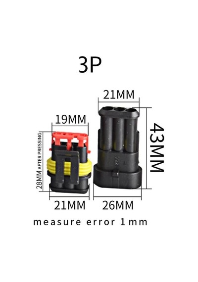 3 Lü Su Geçirmez Üçlü Konnektör Soket Waterproof 25 Adet