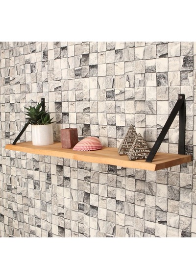Duvar Rafı, Dekoratif Duvar Rafı, Masif Kayın Modern Duvar Rafı - 80 Cm Diğer