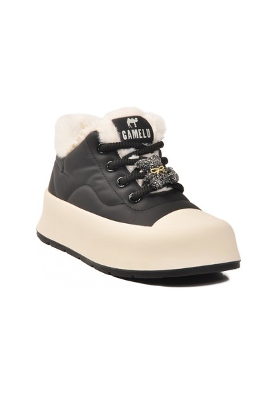 Siyah İçi Küklü Bağcıklı Soğuğa Dirençli Kadın Sneaker Chizy Z Siyah