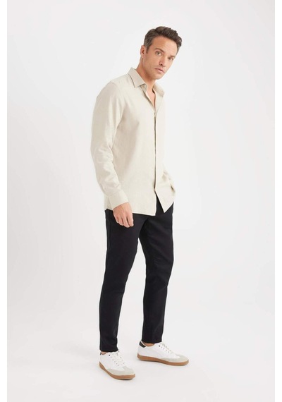 DeFacto Yazlık Jogger Keten Düz Paça Pantolon D7542AX25SPBK34