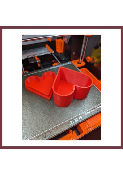 Storeşahin 3d Baskı Kalp Şeklinde Kapaklı Hediye Kutusu Dekoratif Takı Yüzük Saklama Kutusu Sevgililer Günü 10x10x5 Cm Shn0720