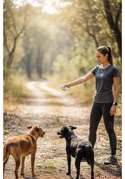 Tiny Kiwipets Kpe-10906 3'ü 1 Arada Köpek Kovucu Hayvan Eğitim Cihazı Ultrasonik Eğitim & Havlama Kontrolü & Led Işıklı