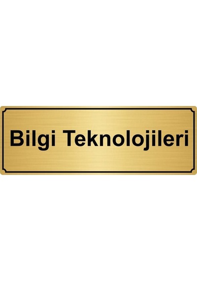 Altın Renk Metal Bilgi Teknolojileri Yönlendirme Levhası 10cmx20cm