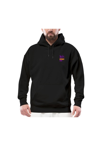 Renewable Synth Mor Human Siyah Streetwear Kapşonlu Hoodie