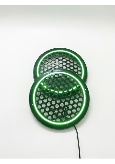 20cm Yeşil Neon Ledli Hoparlör Kapağı