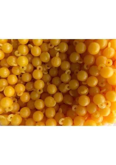 Sazan Kulplu Boncuk Rig Boncuğu 8 Mm Sarı 100 Adet