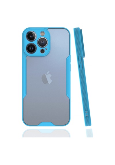 Apple iPhone  Uyumlu,  13 Pro Kılıf Platin Silikon - Mavi
