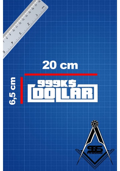 999 Dolars 20x65 Jdm Yazı Araba-motosiklet Cam Etiket Sticker Beyaz Renk Beyaz