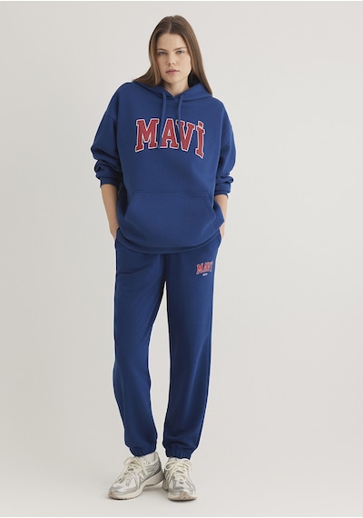Mavi 1600361-82625 Mavi Logo Baskılı Kapüşonlu Sweatshirt - Lacivert
