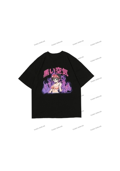 Adrift Y2k Unisex Harajuka Anime Retro Kawai Kuromi T-shirt Kod Rertr Startmore 6627 Siyah