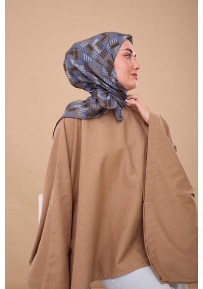 Silk Home Yaz Esintisi Eşarp 150001-02 Yeşil Kahve, İndigo, Gri