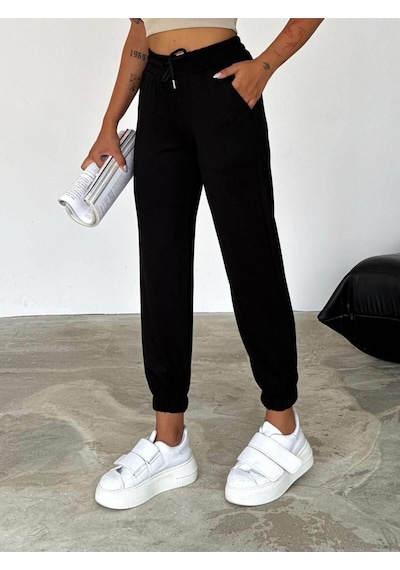 Giyimodam Modal Kumaş Jogger Eşofman Altı Unısex Siyah