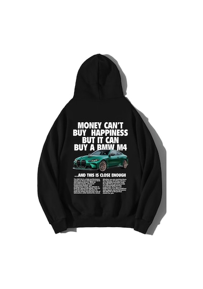 Brz Collection Unisex Oversize Bmw M4 Hoodie Siyah