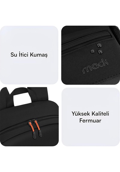 Pax Line Mcc-1622 16 İnç Laptop Sırt Çantası, Mackbook Sırt Çantası, Bilgisayar Ve Notebook Çantası, Kadın Erkek Bilgisayar İş Çantası, Üniversite Okul Çantası, Siyah
