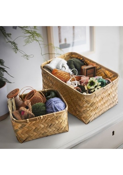 Ikea Mjölkkanna Sepet, Bambu, 25x35x18 Cm