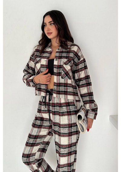 Asprin Fashion Kare Desenli Takım Renkli
