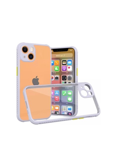Newface Apple İphone 13 Mini Kılıf Miami Şeffaf Silikon - Lila