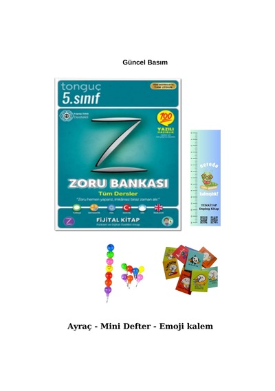 Tonguç 5. Sınıf Tüm Dersler Zoru Bankası Emoji Kalem+mini Defter+tırtıl Ayraç