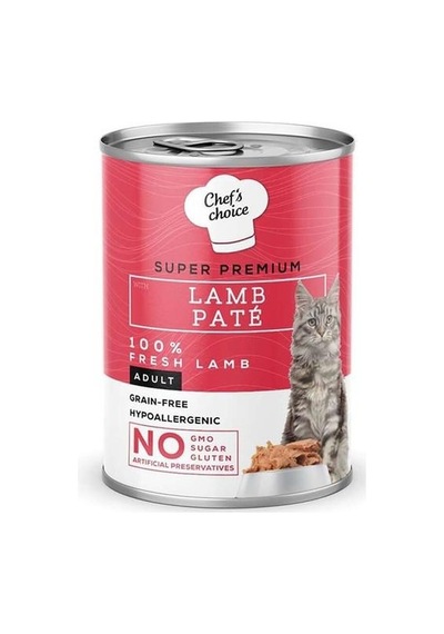 Chef's Choice Tahılsız Kuzu Etli Ezme Kedi Konservesi 400 Gr