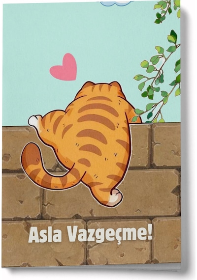 Asla Vazgeçme A6 Çizgili Mini Defter Not Defteri Çok Renkli