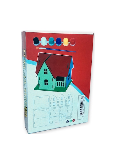 Ahşap Çiftlik Evi Maketi - 3 Boyutlu ve Kutulu