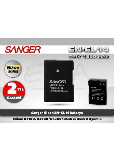 Sanger Nikon En-El14 Batarya