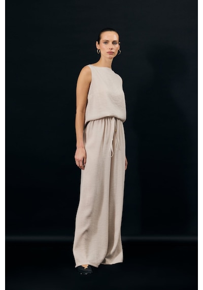 Sateen Glow Pantolon - Bej-137352