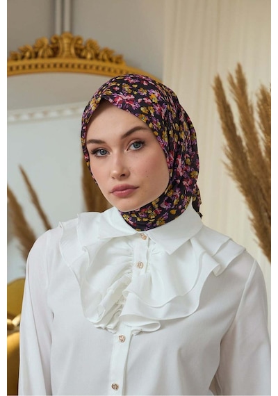 İpekhan Yaz Işıltısı Koleksiyonu Soft Eşarp 1191 - Siyah Orange 07 Siyah Orange