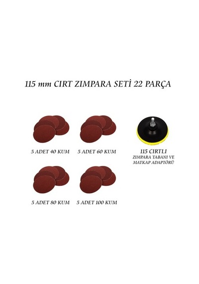 115 Mm Cırt Zımpara Seti, Yüksek Kalite Ve Dayanıklılık