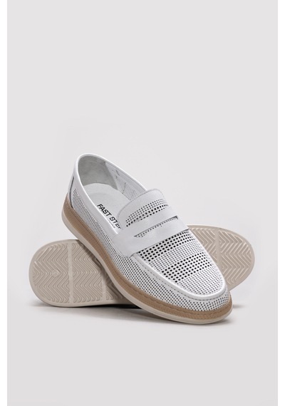 Fast Step Hakiki Deri Erkek Casual Ayakkabı 951ma395 Beyaz