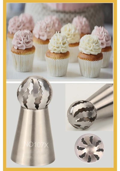 Paslanmaz Çelik Krema Sıkma Torbası Ucu Russian Ball Piping Tip