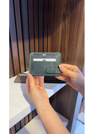 Mft Leather Hakiki Deri Mıknatıslı Kartlık Mona 1103 Haki
