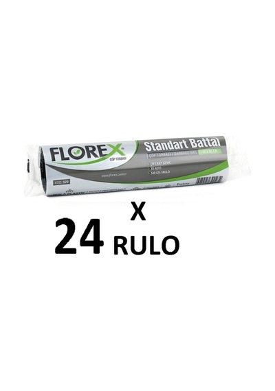 Florex Florex Standart Battal Boy ( 72X95 Cm ) Siyah Çöp Poşeti 24 Rulo 10*24=240 Adet