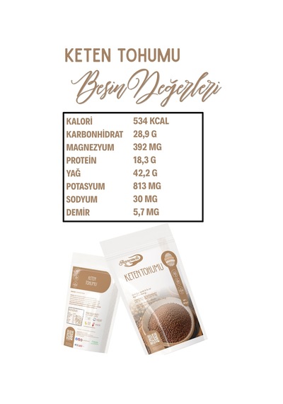250 Gr Keten Tohumu Tane % 100 Doğal