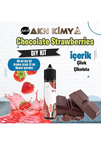 Chocolate Strawberries Dıy Kit Çilek Çikolata Gıda Aroması %20 Oranda Aroma İçerir Hazır Değildir 60 Ml