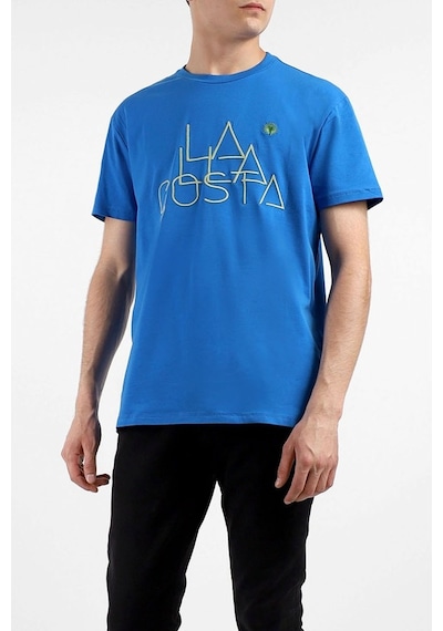 Layyagosta Erkek Sıfır Yaka T-Shirt-Saks (504689156) Saks