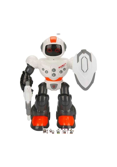 Robot 360 Derece Dönen Aksesuarlı Sesli Işıklı Pilli 3+
