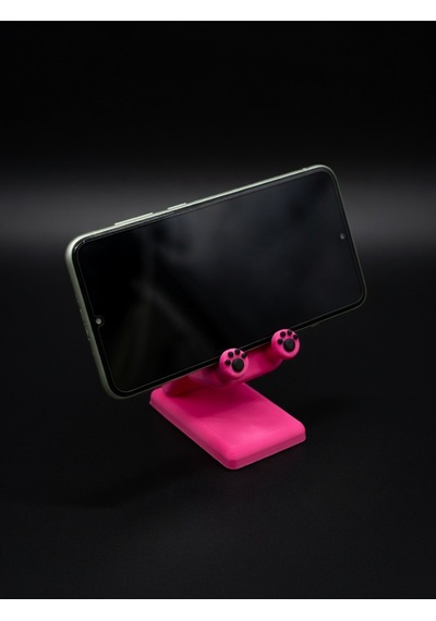 Pati Ve Ayı Tasarımlı Sevimli Telefon Standı - Pembe - Çocuklara/hayvanseverlere