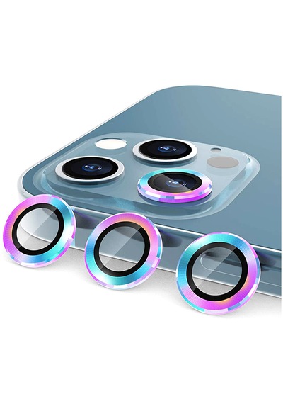 Nettech Apple Uyumlu iPhone 11 Pro Damla Model 3in Kamera Cam Koruyucu - Gökkuşağı