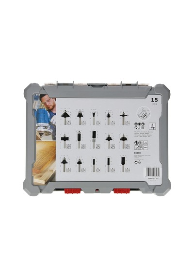 Professional 15 Parça Freze Seti Ahşap İçin, 8 Mm Şaftlı Üst Frezeler İçin Aksesuar